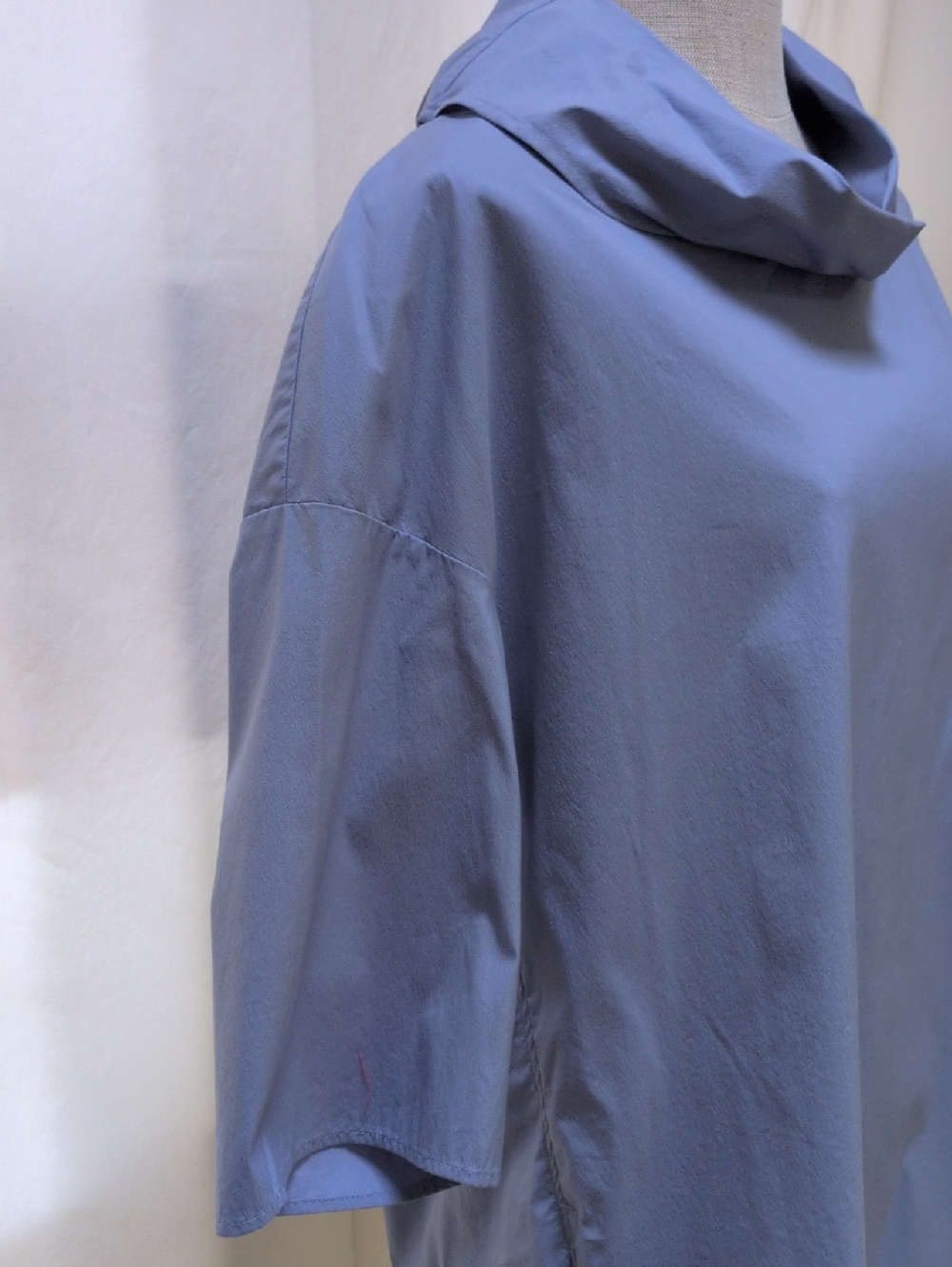 COS Blue Funnel Neck Relaxed Fit Tunic Top - Picture 7 of 11
